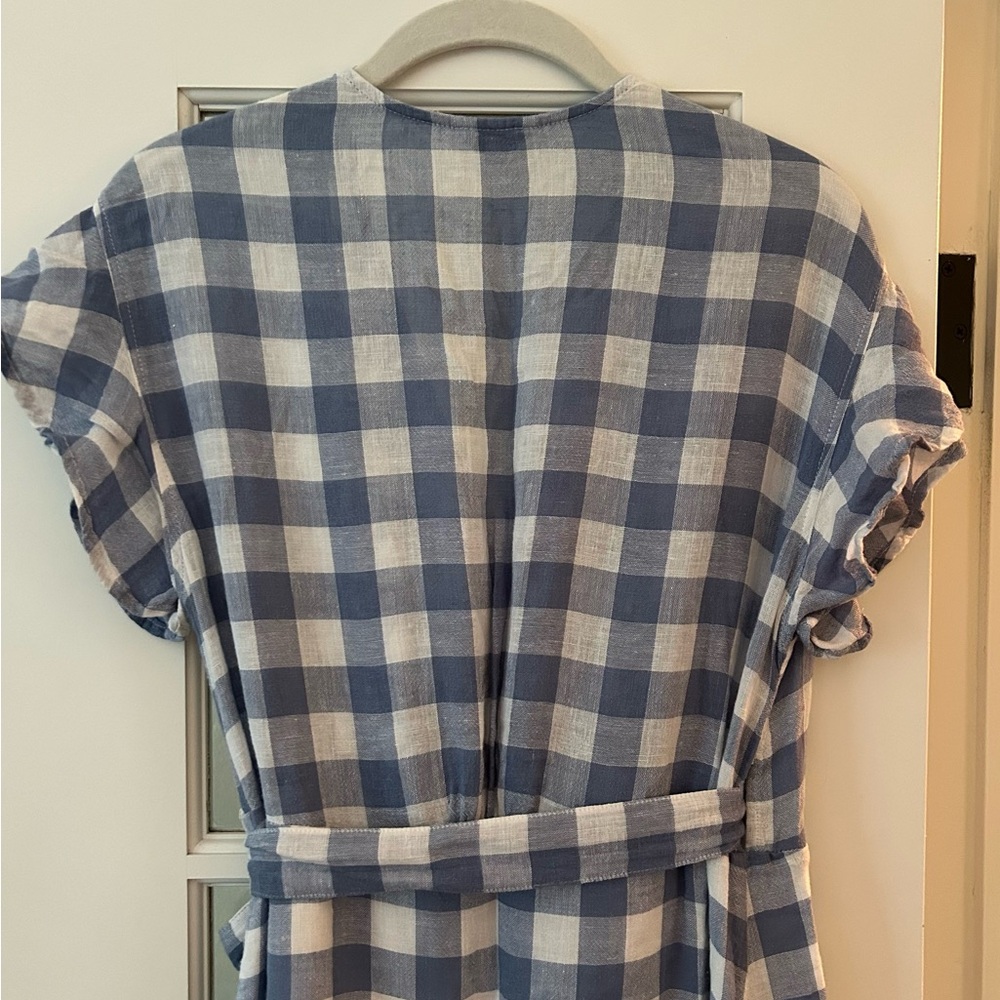 Rails Brigitte Belted Wrap Dress in Periwinkle & White Check Size XS - Picture 12 of 16